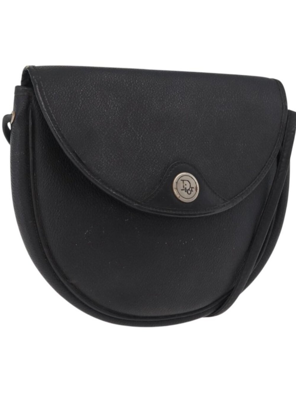 Christian Dior Honeycomb Shoulder Bag PVC Black Gold